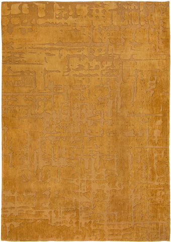 6' X 8' Yellow Abstract Non Skid Area Rug