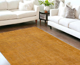 6' X 8' Yellow Abstract Non Skid Area Rug