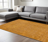 7' X 9' Yellow Abstract Non Skid Area Rug
