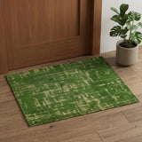 3' X 5' Green Abstract Non Skid Area Rug
