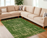 6' X 8' Green Abstract Non Skid Area Rug