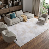 7' X 9' White Abstract Non Skid Area Rug