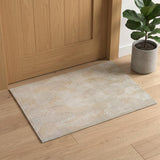 3' X 5' Beige and White Abstract Non Skid Area Rug