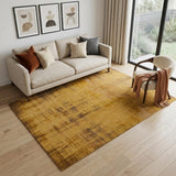 5' X 7' Yellow and Brown Abstract Non Skid Area Rug