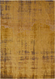 6' X 8' Yellow and Brown Abstract Non Skid Area Rug
