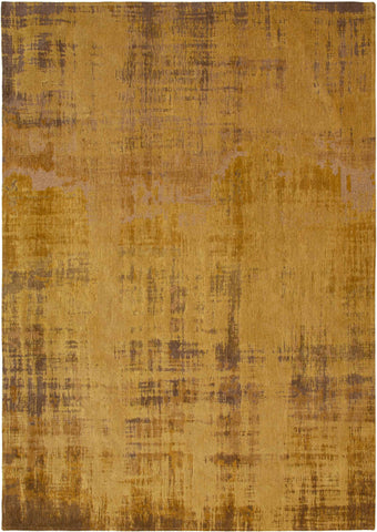 7' X 9' Yellow and Brown Abstract Non Skid Area Rug