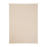 47" X 60" Beige Cotton Woven Turkish Towel Throw Blanket with Fringe