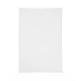 47" X 60" White Cotton Woven Turkish Towel Throw Blanket with Fringe