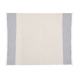 47" X 60" Blue and Ivory Cotton Woven Striped Throw Blanket with Fringe