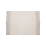 47" X 60" Beige and Ivory Cotton Woven Striped Throw Blanket with Fringe