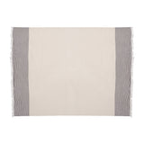 47" X 60" Gray and Ivory Cotton Woven Striped Throw Blanket with Fringe