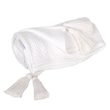 60" X 50" White Woven Cotton Throw Blanket
