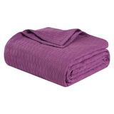 Queen Purple Cotton Woven Geometric Blanket