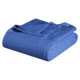 50" X 60" Blue Cotton Woven Geometric Throw Blanket
