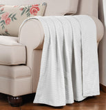 50" X 60" Platinum Cotton Woven Geometric Throw Blanket