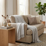 50" X 60" Platinum Cotton Woven Geometric Throw Blanket