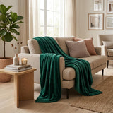 King Jungle Green Fleece Knitted Plush Blanket
