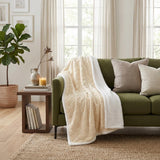 King Cream Fleece Knitted Plush Blanket