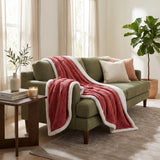King Red And Orange Fleece Knitted Plush Blanket