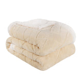 50" X 60" Cream Fleece Woven Geometric Plush Throw Blanket