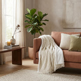 Twin Ivory Fleece Geometric Plush Blanket