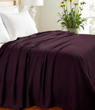 Queen Plum Cotton Woven Chevron Blanket