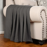 50" X 60" Charcoal Cotton Woven Chevron Throw Blanket