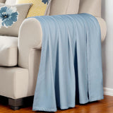 50" X 60" Light Blue Cotton Woven Chevron Throw Blanket