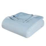 50" X 60" Light Blue Cotton Woven Chevron Throw Blanket