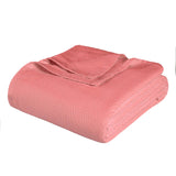 Twin Coral Cotton Woven Chevron Blanket