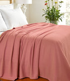Twin Coral Cotton Woven Chevron Blanket