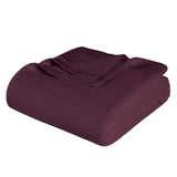 Twin Plum Cotton Woven Chevron Blanket