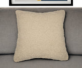 24" Beige Throw Pillow With Shag