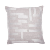 24" Ivory Cotton Blend Throw Pillow with Embroidery