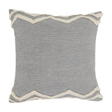 16" X 24" Gray Chevron Cotton Lumbar Throw Pillow