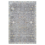 5' X 8' Gray and Ivory Floral Area Rug