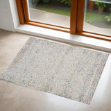 2' X 3' Ivory and Blue Floral Area Rug