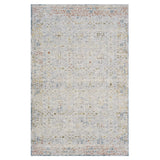 5' X 8' Ivory and Blue Floral Area Rug