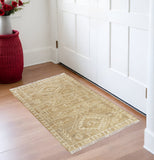 2' X 3' Brown Jute Medallion Hand Woven Area Rug
