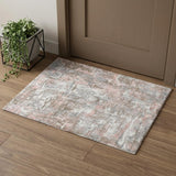 2' X 3' Gray and Pink Abstract Hand Loomed Area Rug