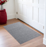 2' X 3' Gray Wool Striped Hand Woven Area Rug
