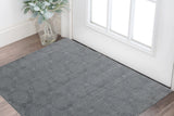 2' X 3' Gray Wool Geometric Hand Woven Area Rug