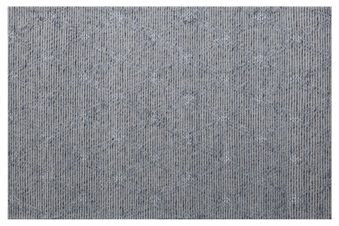 2' X 3' Blue Wool Geometric Hand Woven Area Rug