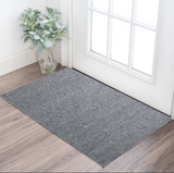 2' X 3' Blue Wool Geometric Hand Woven Area Rug