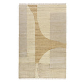 5' X 8' Natural and Ivory Abstract Hand Woven Area Rug