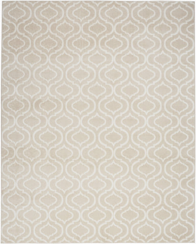 5' X 7' Beige and Ivory Trellis Non Skid Area Rug
