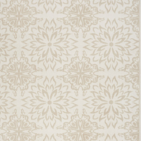5' X 7' Beige and Ivory Floral Non Skid Area Rug