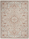 5' X 7' Ivory and Light Taupe Floral Non Skid Area Rug