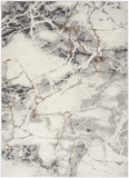 5' X 7' Ivory Gray and Brown Abstract Non Skid Area Rug