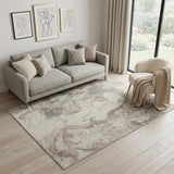 5' X 7' Ivory and Gray Abstract Non Skid Area Rug